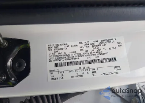 2019 Ford F-150 Xl z USA, uszkodzony, nr VIN 1FTEW1C56KKF00642